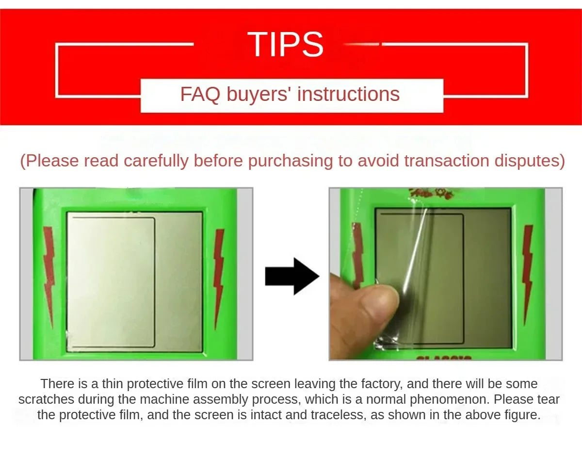 Classic Retro Handheld Game Players for Tetris Console Large Screen Children's Nostalgic Pocket Game Machine Kids Puzzle Toys