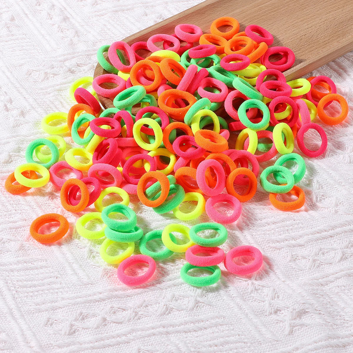100PCS Colorful Basic Nylon Ealstic Hair Ties for Girls Children Ponytail Hold Scrunchie Rubber Band Kids Basic Hair Accessories