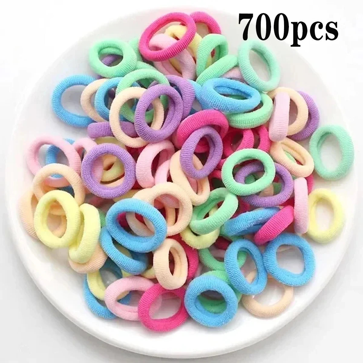 200PCS Women Girls Colorful Nylon Elastic Hair Bands Ponytail Hold Small Hair Tie Rubber Bands Scrunchie Hair Accessories
