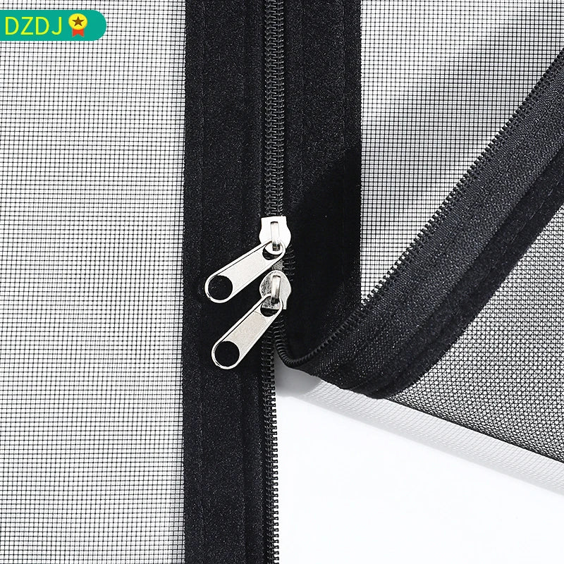 Black, Customized size，Window mesh with zipper Self-adhesive zipper,mosquito nets for windows anti mosquito window door curtain