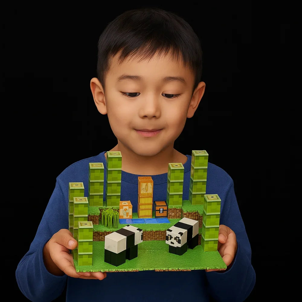 Magnetic Building Blocks Mine World Magnet Cube for Stacking Construction Brick Set Pixel Style Sensory Toys Kid Boys Girls DIY