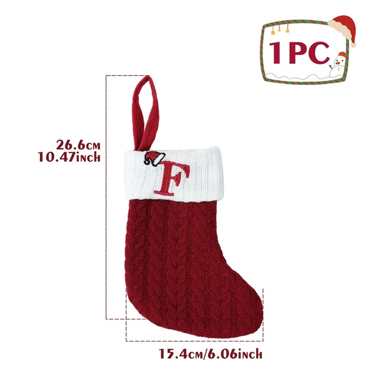 Christmas Alphabet Knitting Socks Christmas Tree Ornaments Christmas Decorations For Home 2025 Noel New Year 2026 Xmas Gift
