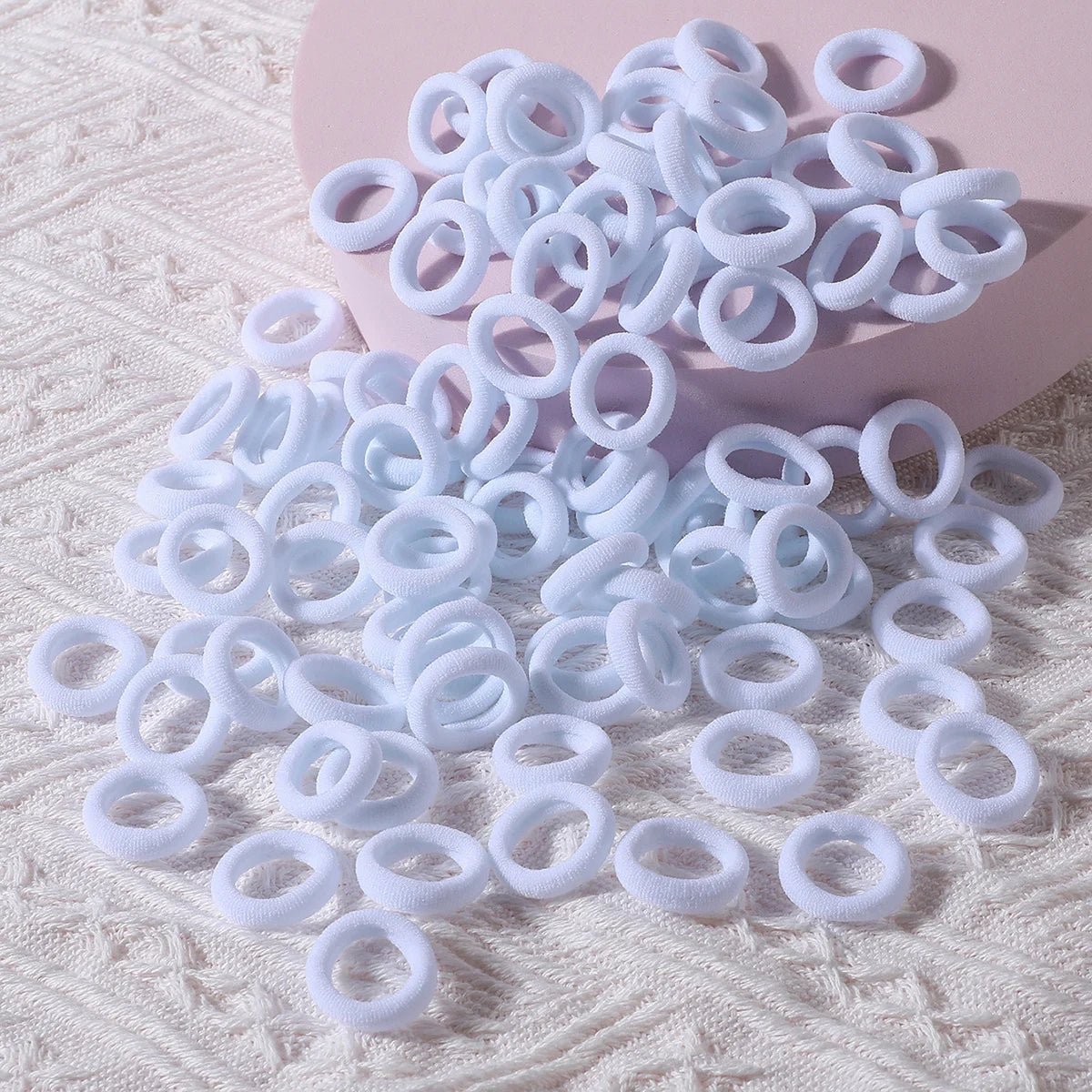 100PCS Colorful Basic Nylon Ealstic Hair Ties for Girls Children Ponytail Hold Scrunchie Rubber Band Kids Basic Hair Accessories