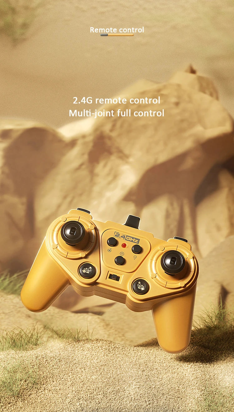 Alloy Remote Control Excavator Toy Car with Lights Sound Effect Electric Excavator Automobile Engineering Vehicle Children Gifts