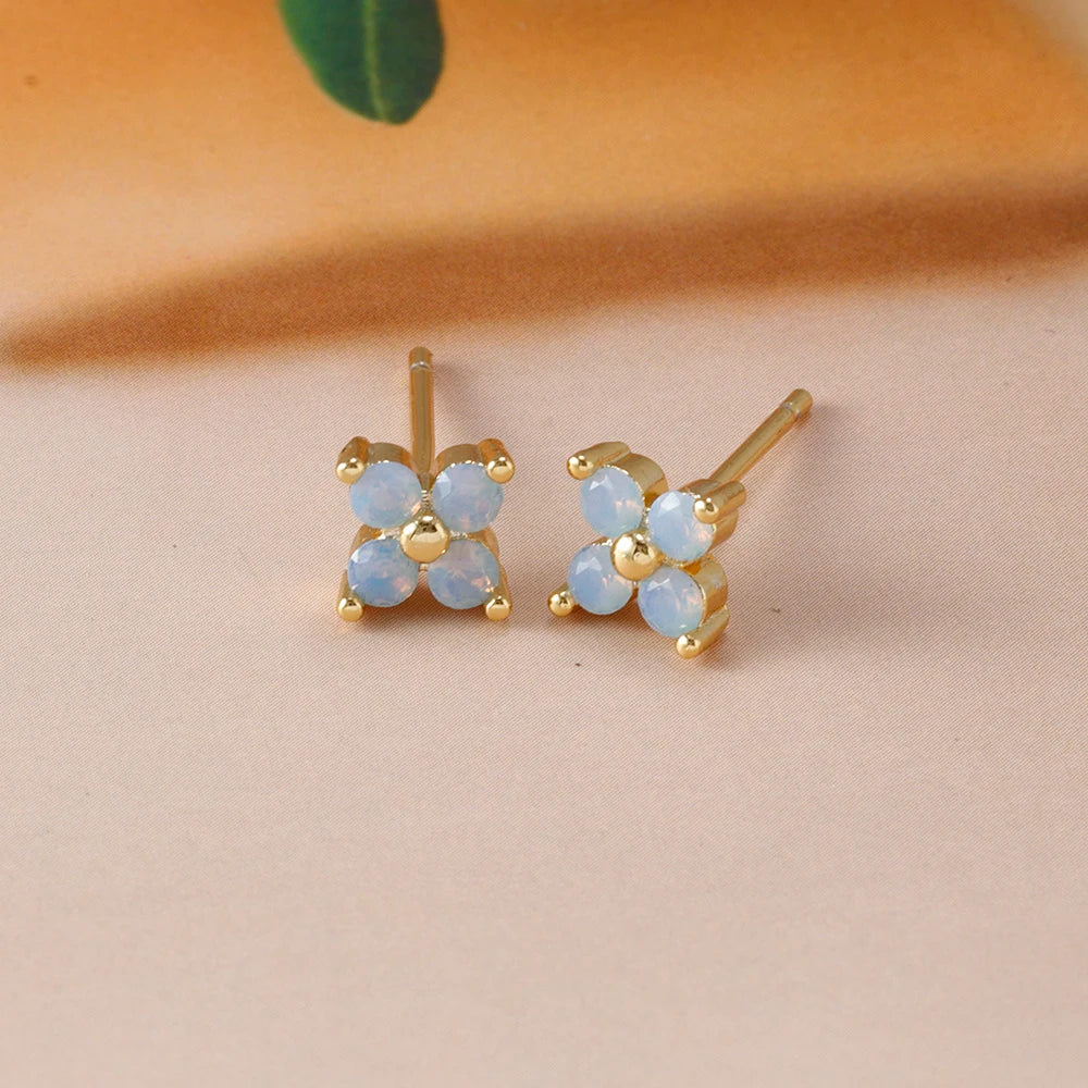 New Arrival Korean Trendy Stainless Steel Fresh Lovely Sweet Flower Stud Earrings For Women 2023 Fashion Jewelry