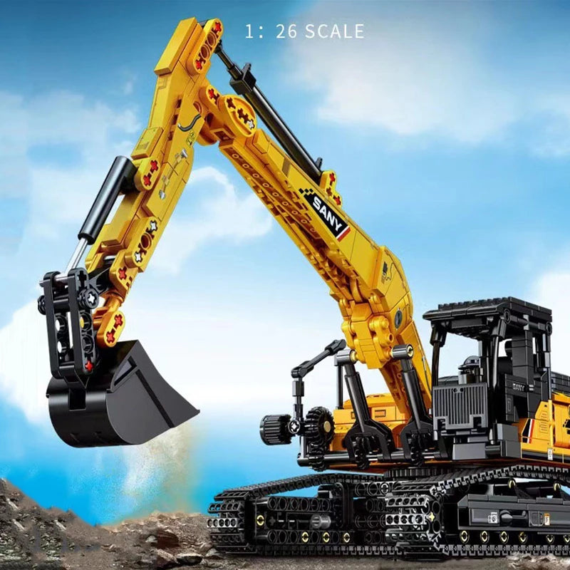 SEMBO BLOCK 1022pcs Excavator Models Building Blocks MOC City Construction Engineering Vehicle Bricks Educational Toys Boys Gift