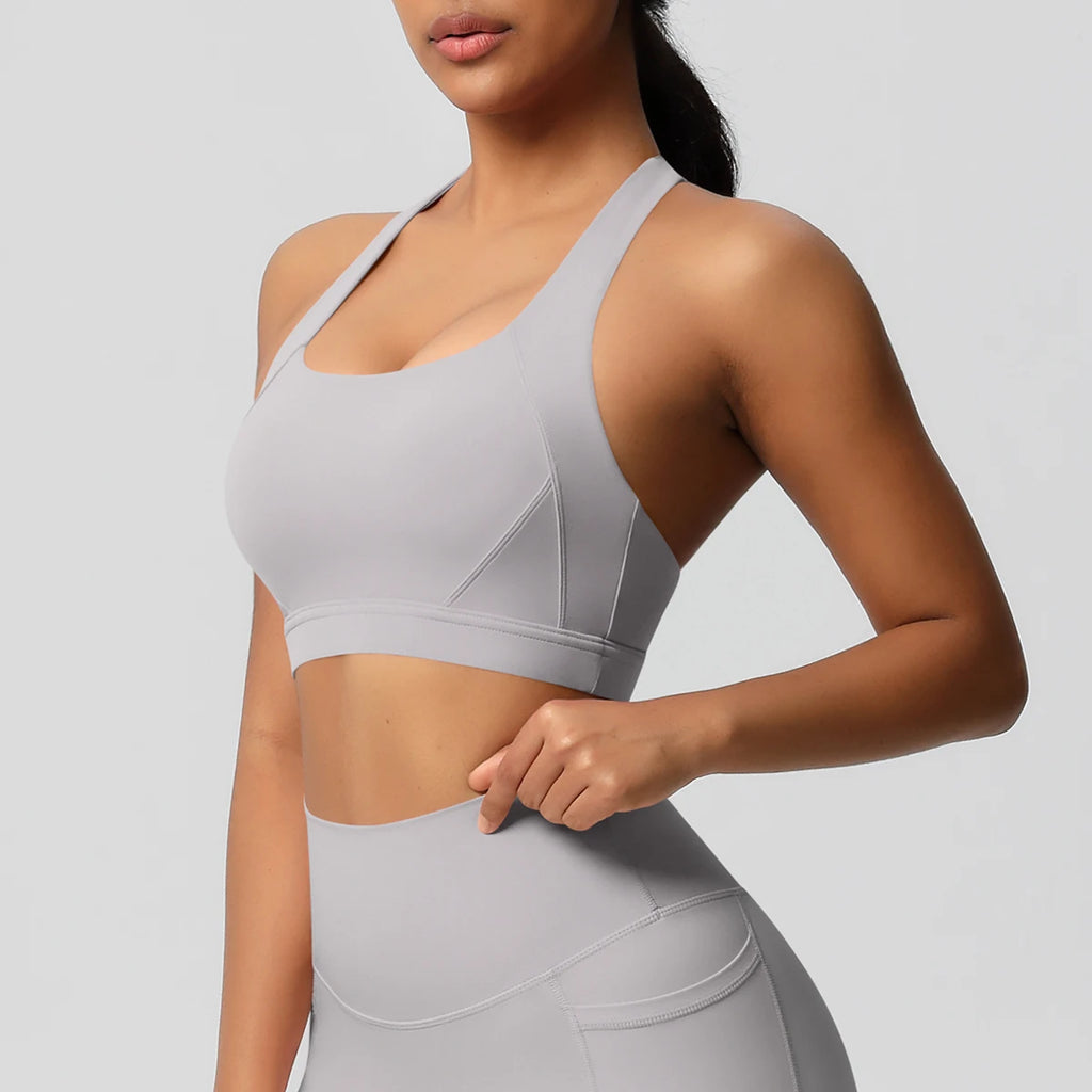 Women Sexy Yoga Vest Sexy Breathable Quick Drying Sport Brassiere Gym Push Up Shockproof High Intensity Pilates Clothes Women