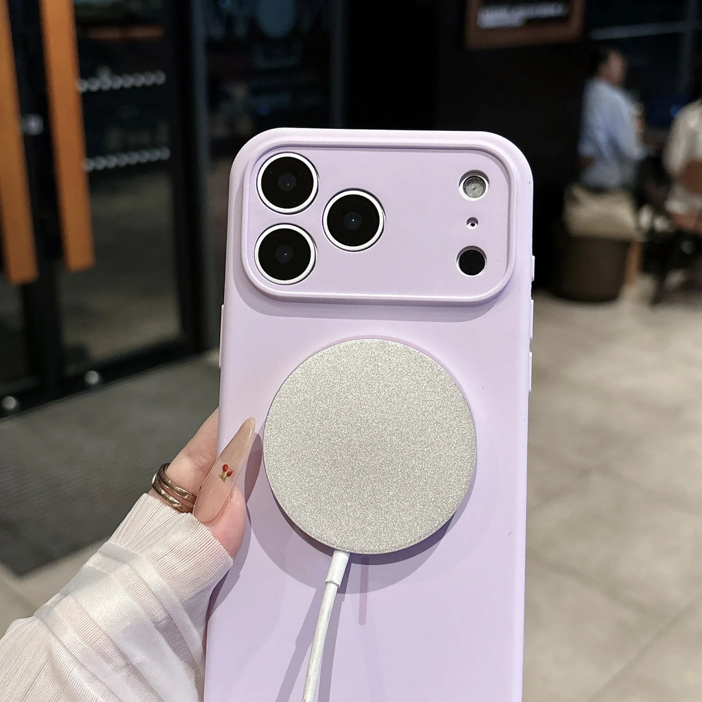 Liquid Silicone Phone Case For Magsafe For iPhone 17 16 15 14 13 Pro Max Air Plus Cases Magnetic Wireless Charging Soft Cover