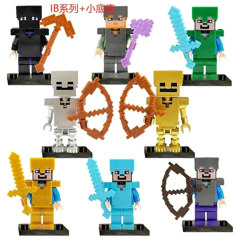 17 Styles Minecrafte Building Blocks Set I/Wi Series 8PCS Set MC Non Repetitive DIY Assembled Toy Birthday Gift action figure