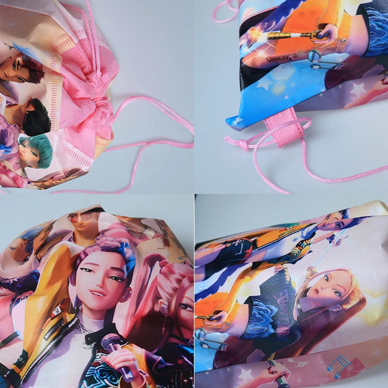 Kpop Demon Hunters Backpack 34*27cm Singer Bags Children's Toy Drawstring Bag Party Favors Kid Birthday Party Supplies Gifts Toy