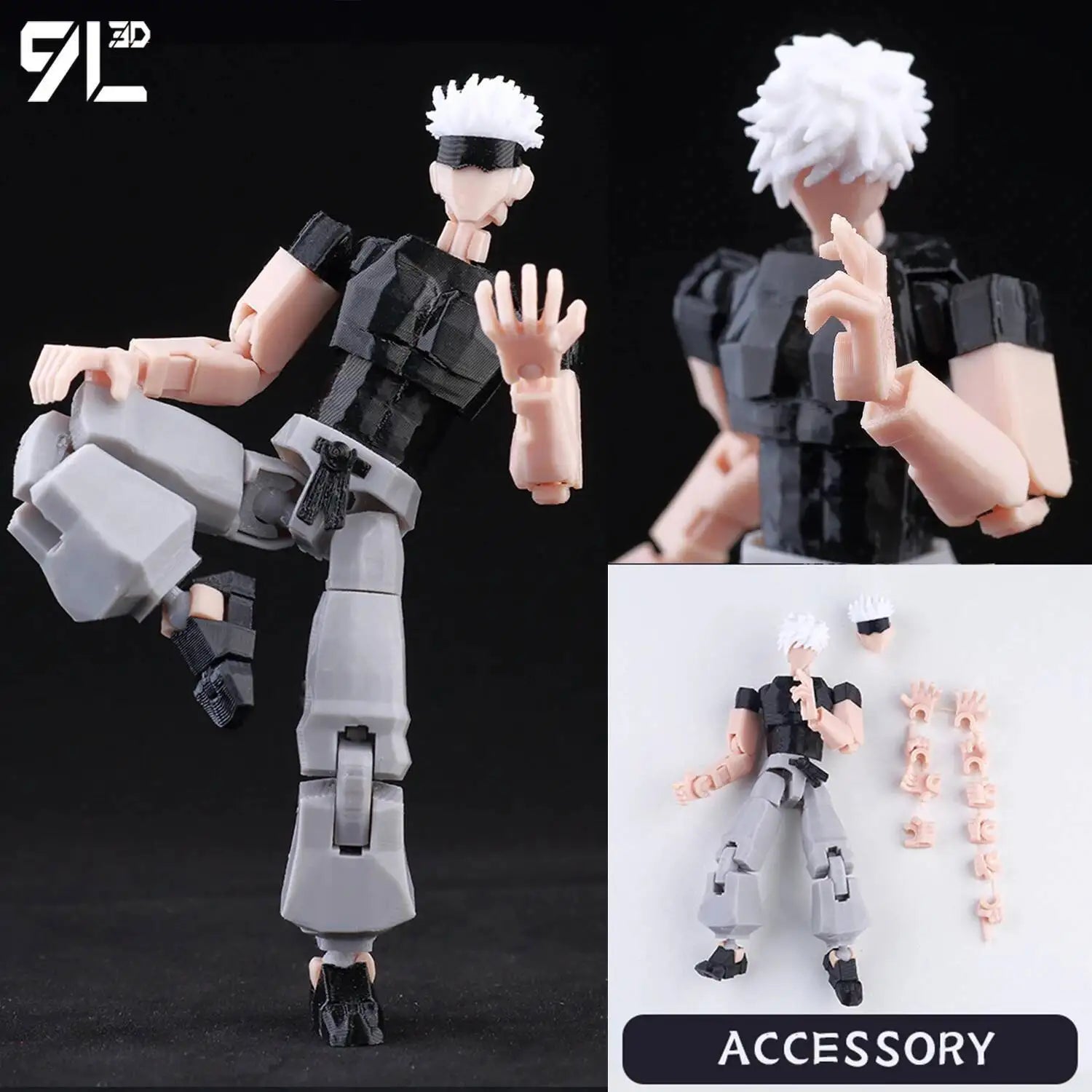 9L3D Printed Anime Jujutsu Kaisen Sukuna Yuji Yuta Satoru Gojo Lucky Dummy 13 Movable Shapeshift Action Figures Mannequin Toys