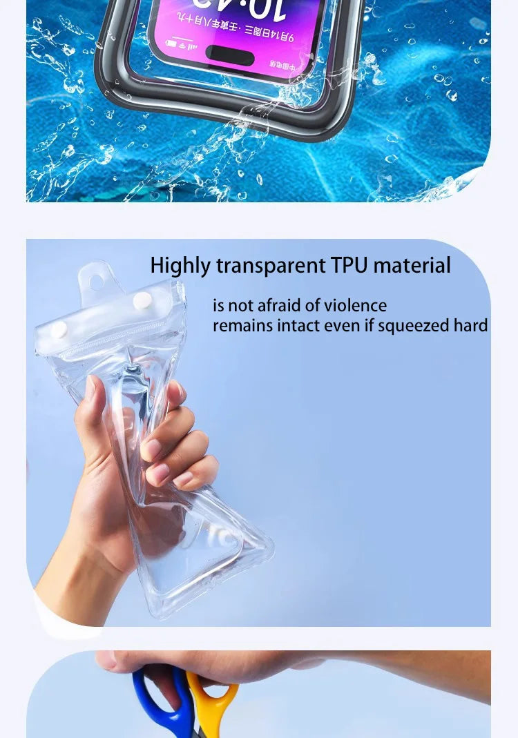 IPX8 Waterproof Floating Airbag Swim Diving Bag Phone Case For iPhone 11 12 13 14 Pro Max Samsung S23 S22 Xiaomi 13 Huawei Cover