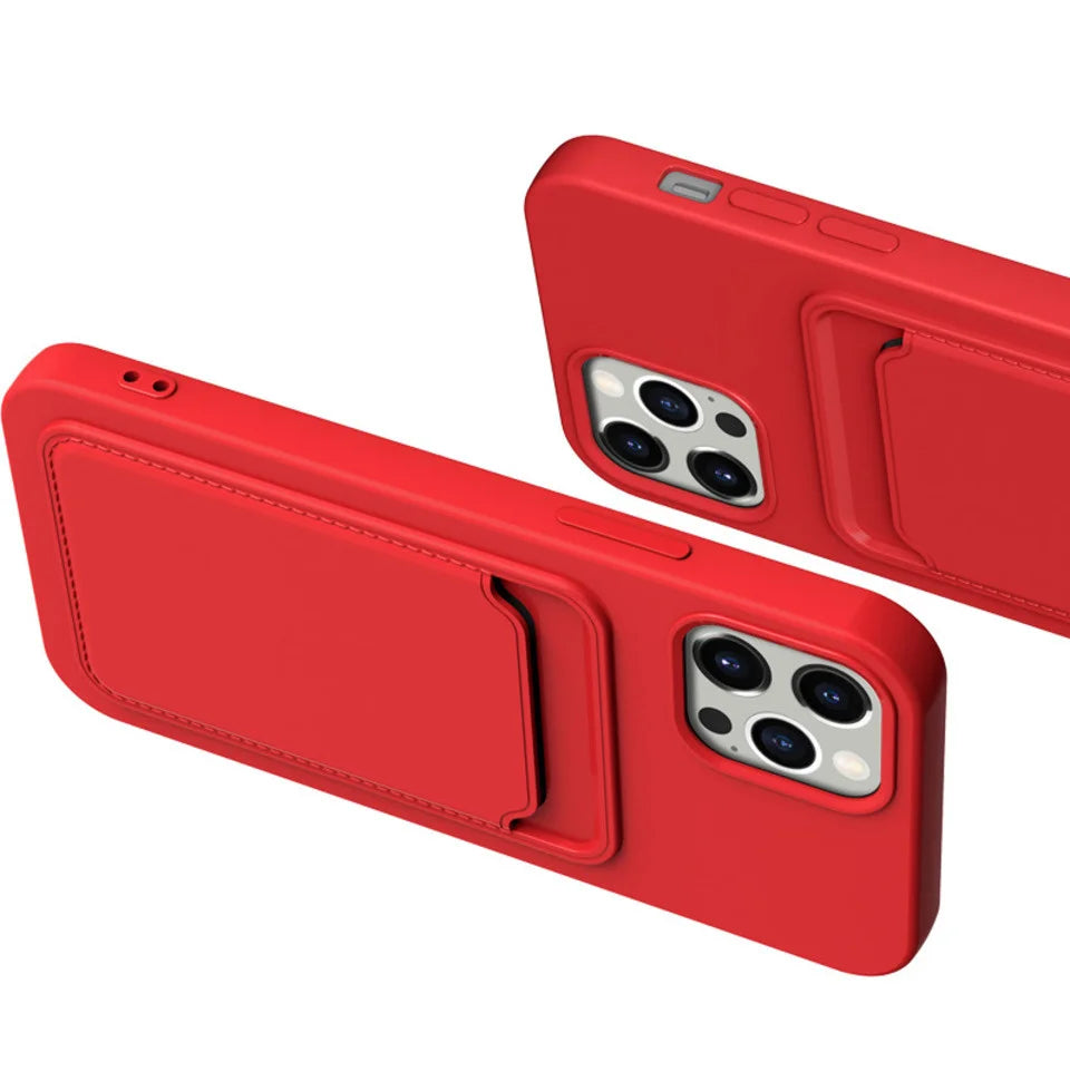 Phone Case For IPhone 16 Pro Max Case IPhone 12 Mini TPU Frosted Soft Protective Cover iPhone 14 Card Pocket 15 Plus