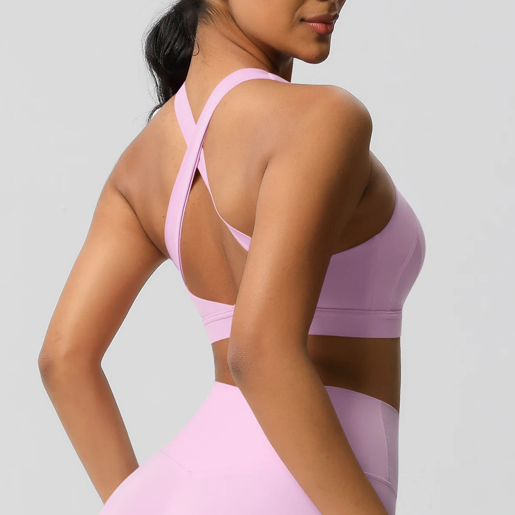 Women Sexy Yoga Vest Sexy Breathable Quick Drying Sport Brassiere Gym Push Up Shockproof High Intensity Pilates Clothes Women