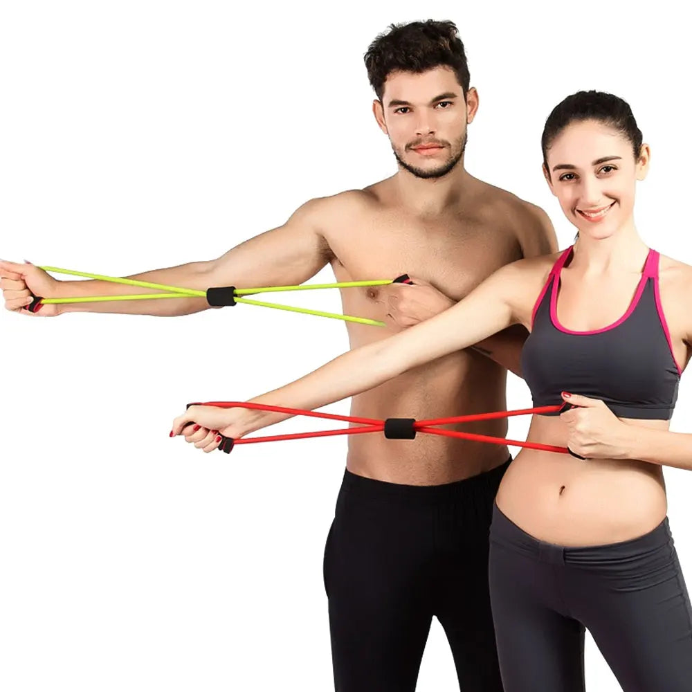 BraceTop Yoga Gym Fitness Resistance 8 Word Chest Expander Rope Workout Muscle Trainning Rubber Elastic Bands for Sport Exercise