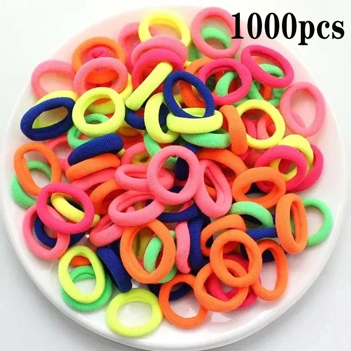 200PCS Women Girls Colorful Nylon Elastic Hair Bands Ponytail Hold Small Hair Tie Rubber Bands Scrunchie Hair Accessories