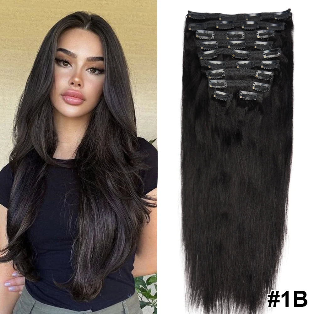 Doreen 160G 200G 240G Volume Series Brazilian Machine Remy Straight Clip In Human Hair Extensions  Full Head 10Pcs 16 to 24 Inch