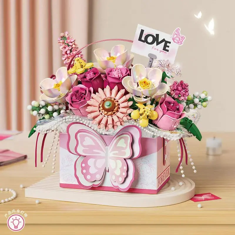 Flowers DIY decoration blocks Home decoration Model Building Blocks toys Assembly Toy Christmas Gift for Children Adult 4811