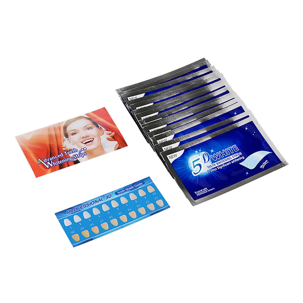 5D Teeth Whitening Strip 7/14/21/28 Pair Whiter Strips for Removing Smoking Coffee Stain, Effective Home Use Tooth Whitening Kit