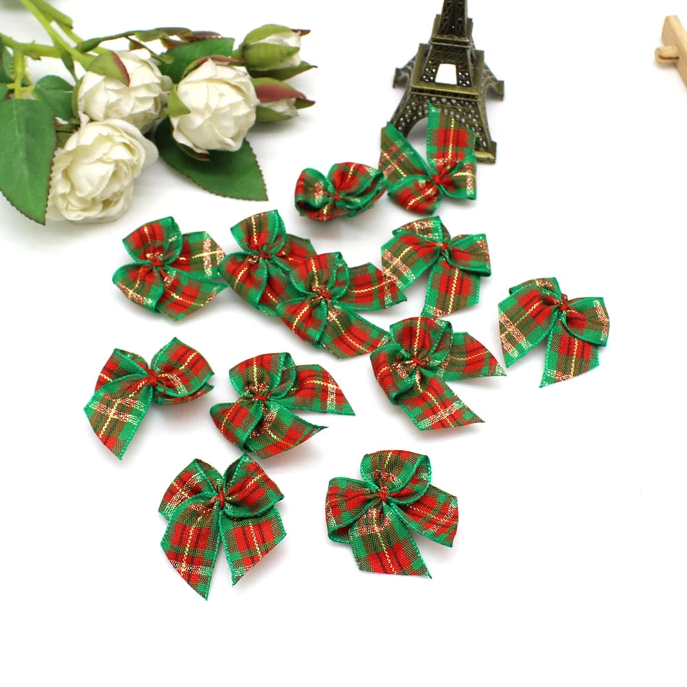 30Pcs Hand Satin Ribbon Bows Craft Supplie Wedding Party Decor Gift Packing Bowknots Sewing Headwear for Crafts DIY Christmas