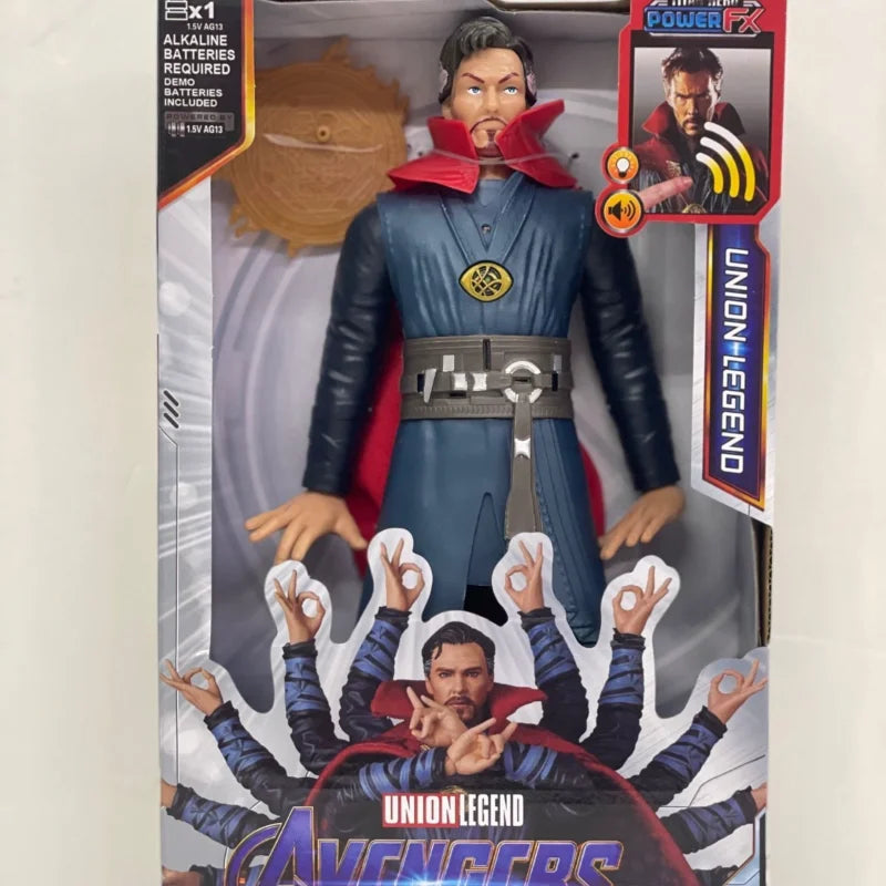 30cm Marvel Avengers Toy Thanos Hulk Spiderman Captain America Iron Man Thor Black Panther with Sound and Light Action Toy Gift