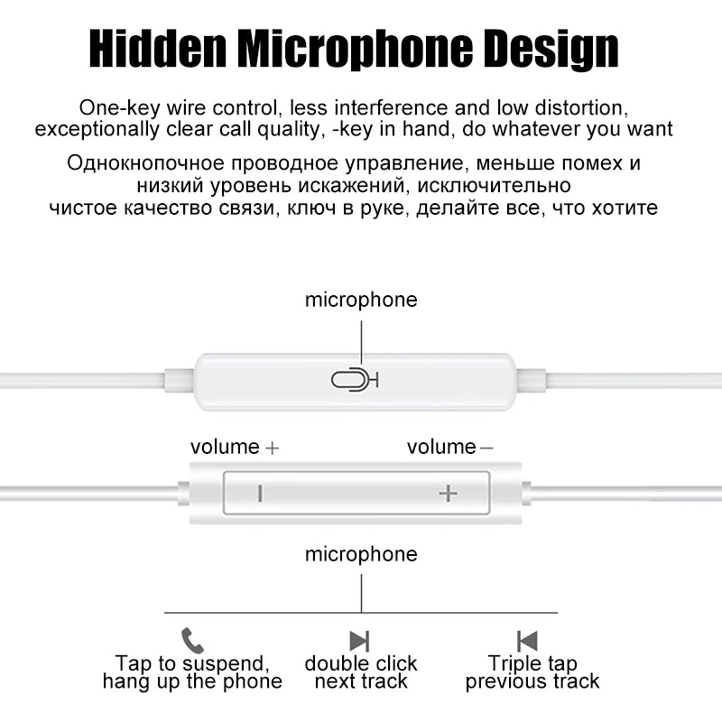 For Apple iPad Laptops Tablet Headphones For iPhone 16 15 14 13 12 11 Pro Max Earphones X XS 7 8 Plus 3.5mm Stereo Wired Earbuds