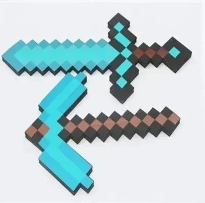 Hot Minecrafte 2pcs/set Design Figure Blue Diamond Sword Soft EVA Foam Action Figure Model Toy Ax Shovel Kits Toy For Fans Gift