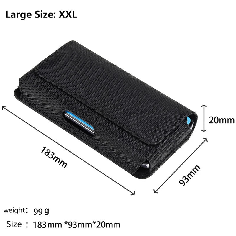 5.2-7.0 inch Phone Nylon Pouch Multifunction Cell Phone Belt Clip Carrying Holster Case Waist Bag For iPhone Samsung Smartphones