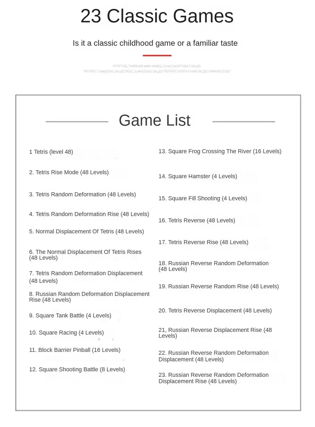 Classic Retro Handheld Game Players for Tetris Console Large Screen Children's Nostalgic Pocket Game Machine Kids Puzzle Toys