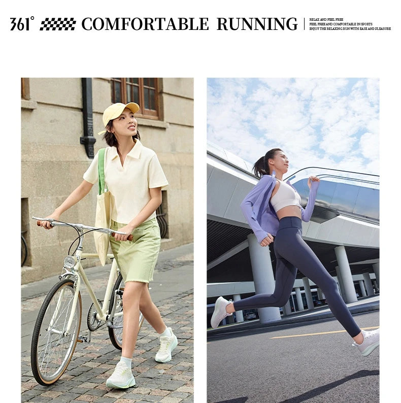361 Degrees Women Running Shoes Spring New Mesh Thick Bottom Rebound Casual Shock-absorber Durable Female Sneaker 682512238