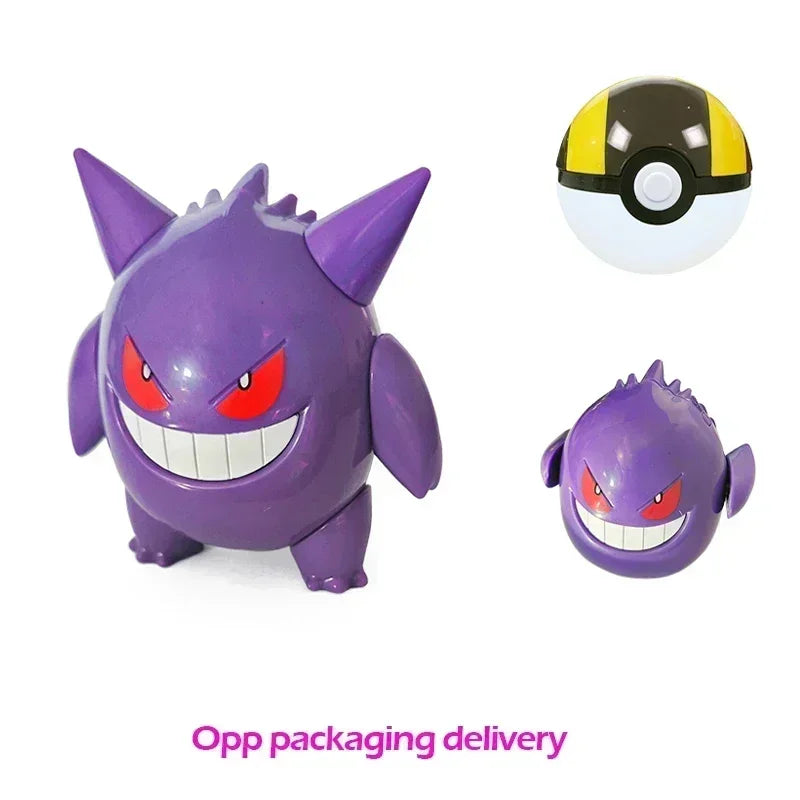 Pokemon Ball Deform Mewtwo Figure Pokeball Action Figurine Pikachu Charizard Gengar Blastoise Greninja Eevee Poke Child Toy Set
