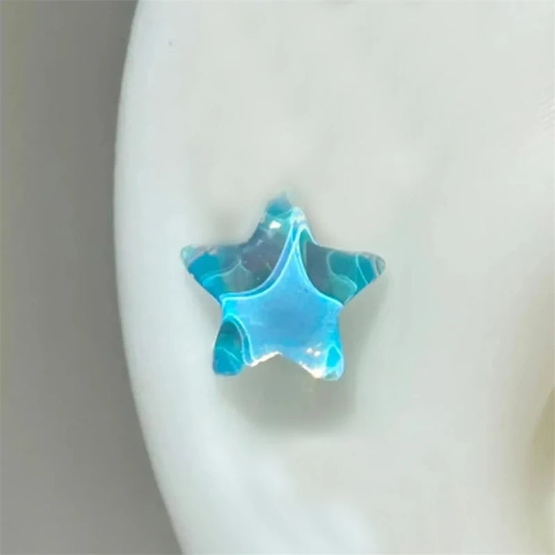 Sweet Angel's Wings Stainless Steel Ear Bone Nail Cute Acrylic Love Heart Cross Earrings for Women Body Puncture Accessories