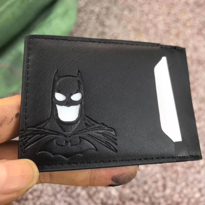 Leather Bat Wallet Personalized Superhero Mask Card Holder Bat ID Heroic Wallet Gift