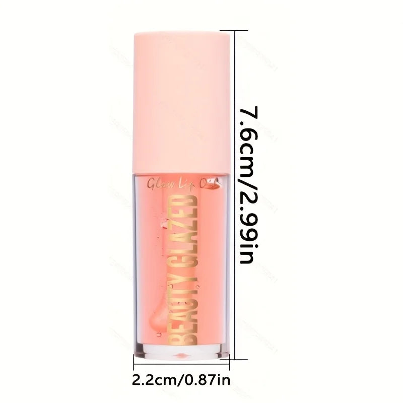 BEAUTY GLAZED 4 Color Moisturizing Lip Oil Moisturizing Lip Gloss Luminous Oil Lip Glos Liquid Lip Gloss, Natural Lip Enhancer