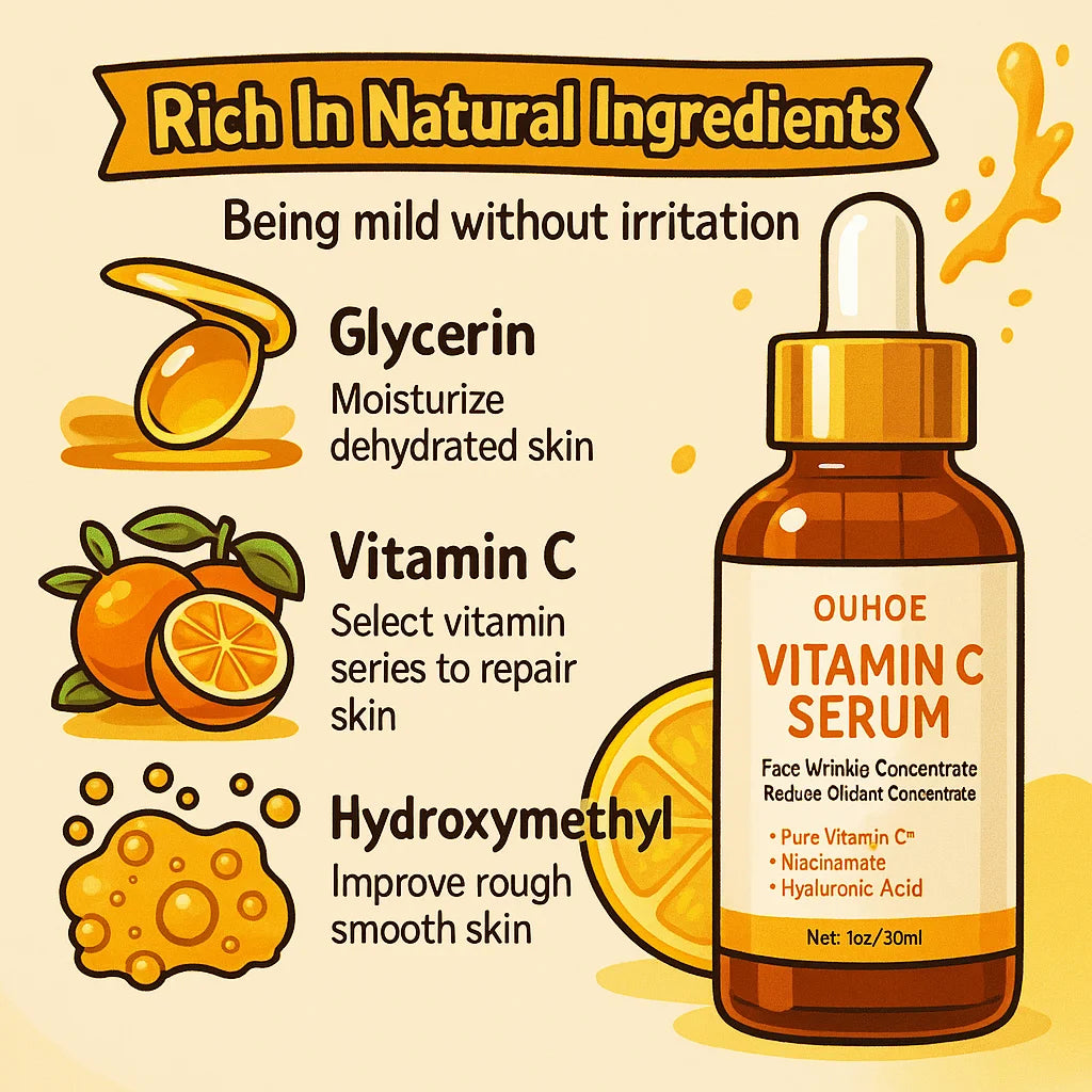 Vitamin C Wrinkle Remover Face Serum Lifting Firming Fade Fine Lines Anti-aging Essence Whitening Brighten Nourish Skin Care