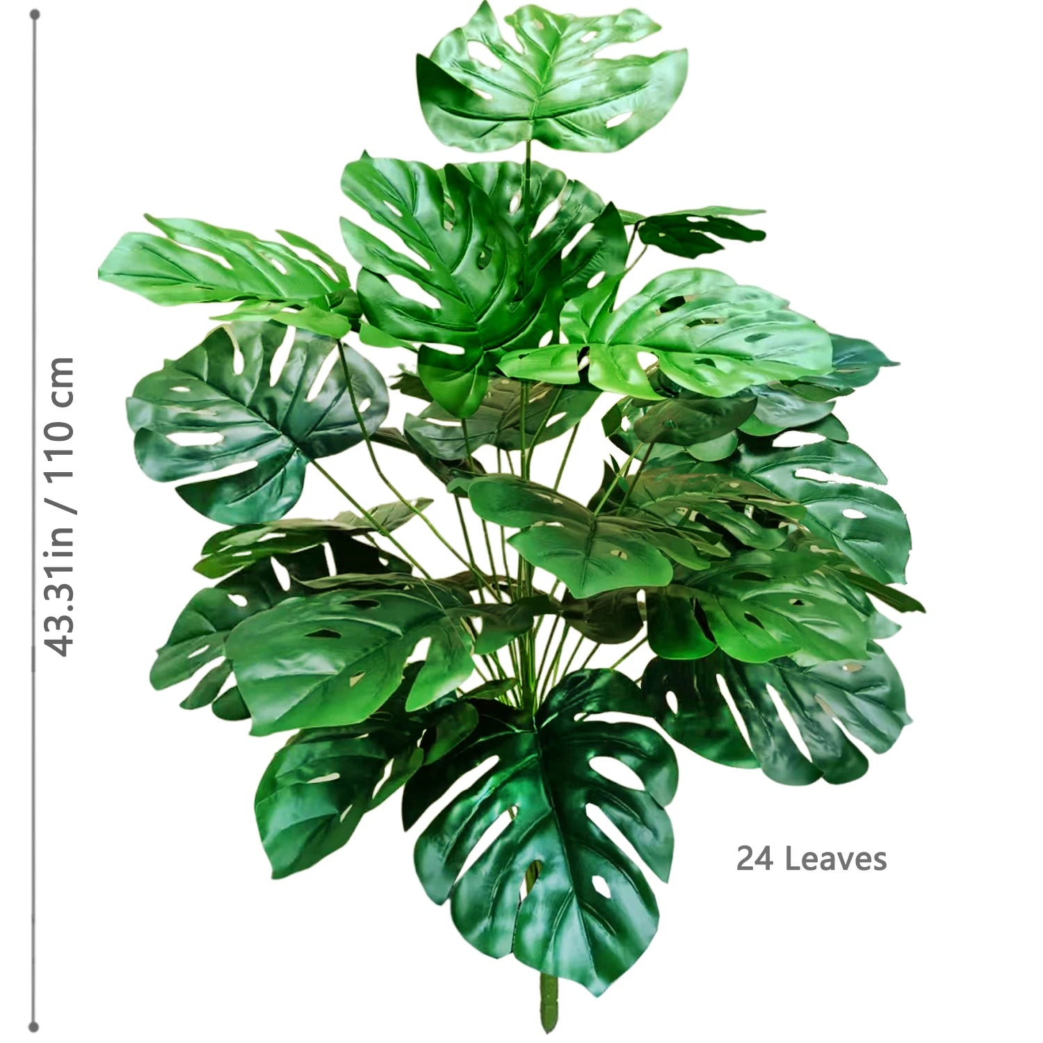 40-130cm（51.18in） Artificial Monstera Plant Fake Palm Tree Plastic Turtle Leaf Green Plant for Home Garden Room Office Decor