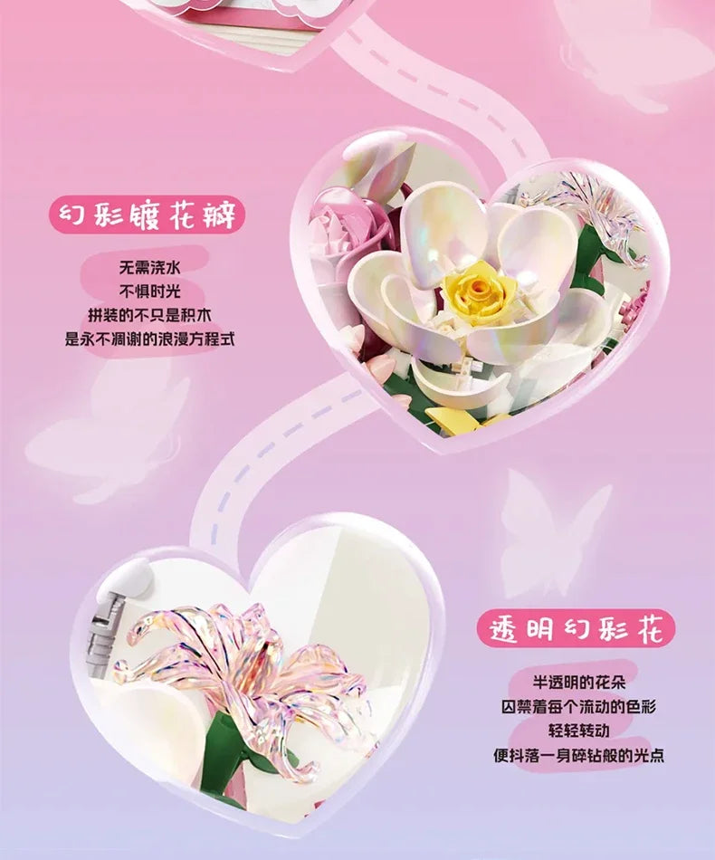 Flowers DIY decoration blocks Home decoration Model Building Blocks toys Assembly Toy Christmas Gift for Children Adult 4811