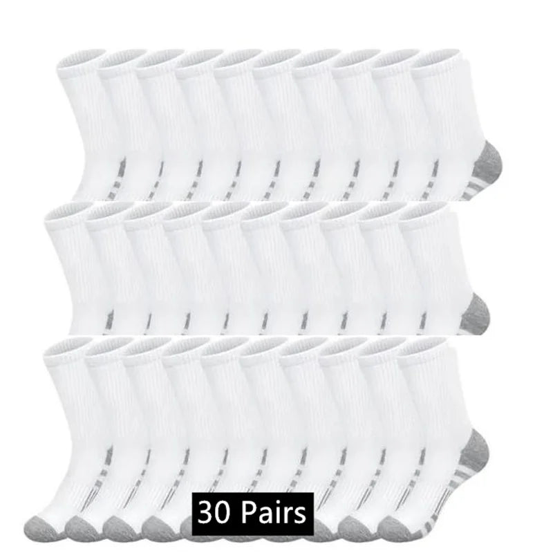 10/20/30 Pairs Men's Classic Crew Socks Unisex Sports Socks for Men Running Basketball Anti-slip Outdoor Breathable Man Socks