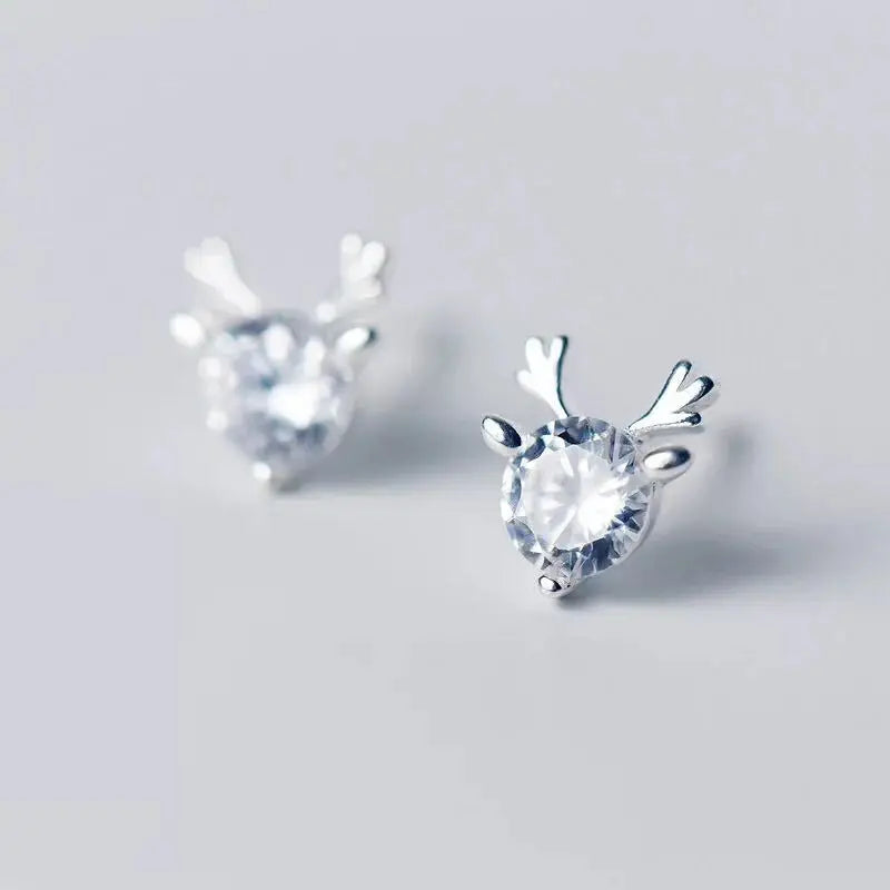 New Lovely Snowflake Charm Earring For Women Christmas Gift Fashion Crystal Zircon Stud Earrings Girls New Year Jewelry