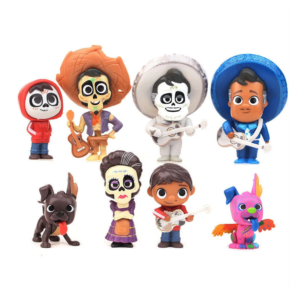 8pcs/set Movie Pixars COCO Cute Character Figure Model Toys