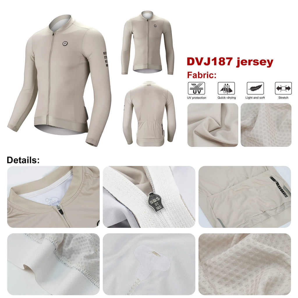 DAREVIE Cycling Jersey Long Sleeve Pro Aero Small Size 3D Bubble Mesh Cycling Jersey Men Women Breathable Man Cycling Maillot