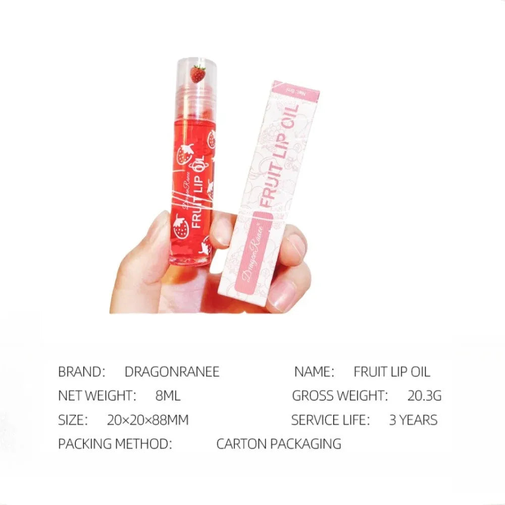 Hydrating Lip Oil Roller Gloss Moisturizing Nourishing Lip Balm Transparent Colorless Fruit Avocado Lip Care