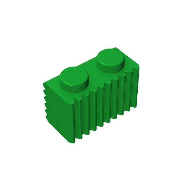 20Pcs MOC Parts 2877 Brick Modified 1 x 2 with Grille / Fluted Profile Compatible Brick DIY Building Block Particle Kid Toy Gift