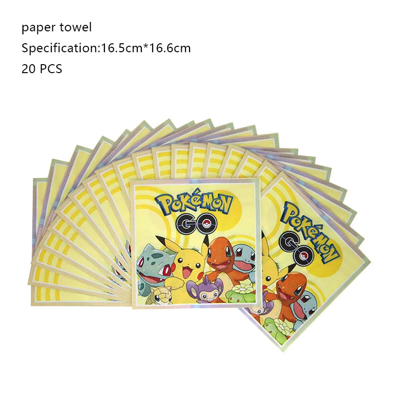 Pokemon Birthday Party Decoration New Pikachu Latex Foil Balloon Kids Disposable Tableware Event Supplies Backdrop Child Gift