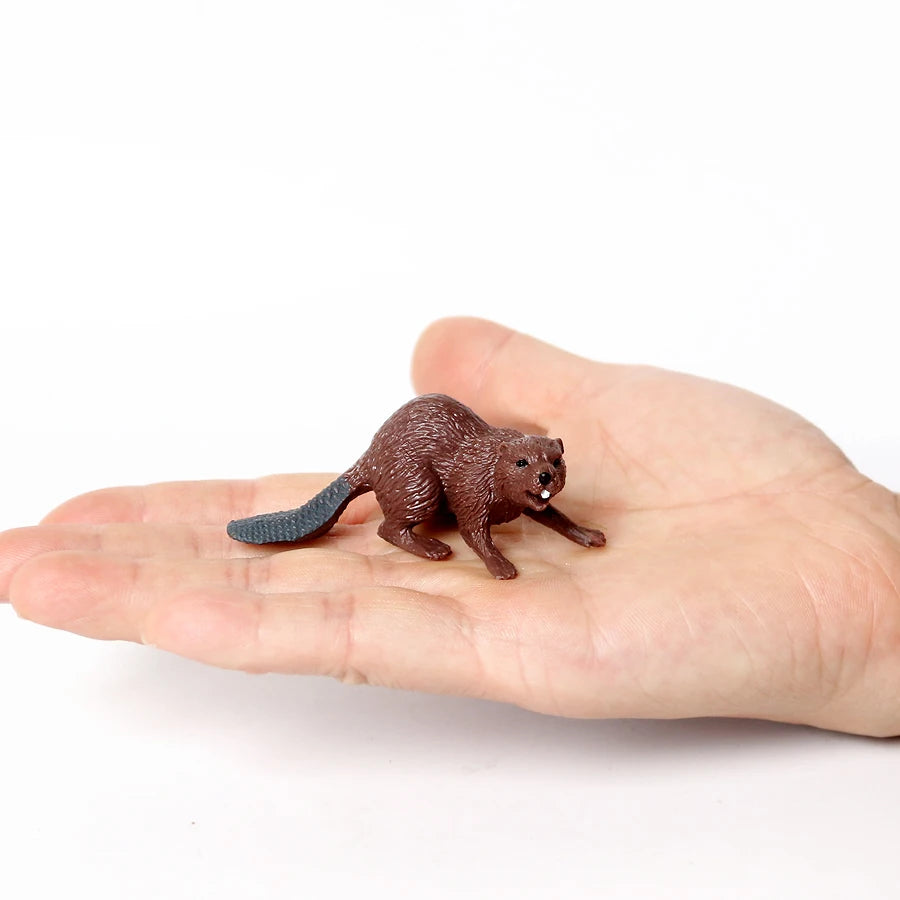 Realistic Woodland Creatures Figurines Toys Raccoon,Beavers ,Badger,Anteater,Platypus Easter Eggs Education Birthday Gift