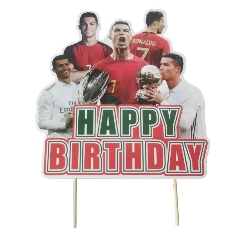 2025 Football SuperStar CR7 Fan Birthday Party Decoration Soccer Idol Balloon Paper Banner Caketopper DIY Decor