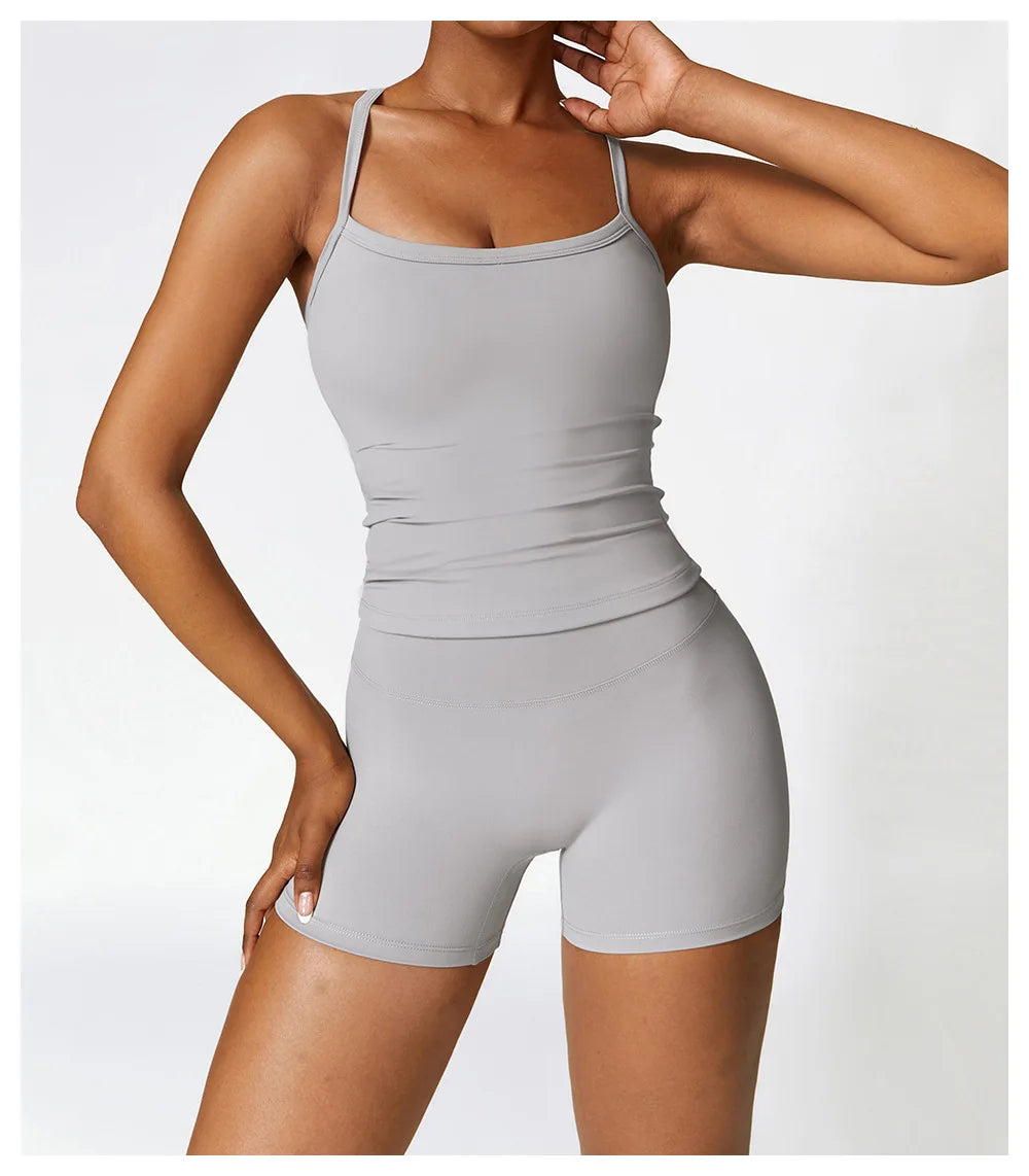 Women Cross Back Yoga Top Breathable Shockproof Sports Vest Fitness Sport Bra With Padded Gym Crop Top Running Active Sportswear