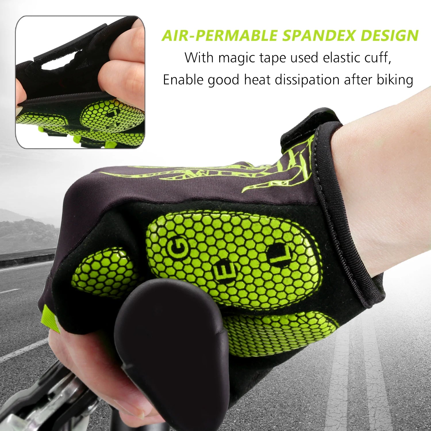 MOREOK Bike Gloves Breathable 5mm Gel Pads MTB Mountain Road Bicycle Gloves Shock-absorbing Half Finger Cycling Gloves Men Women