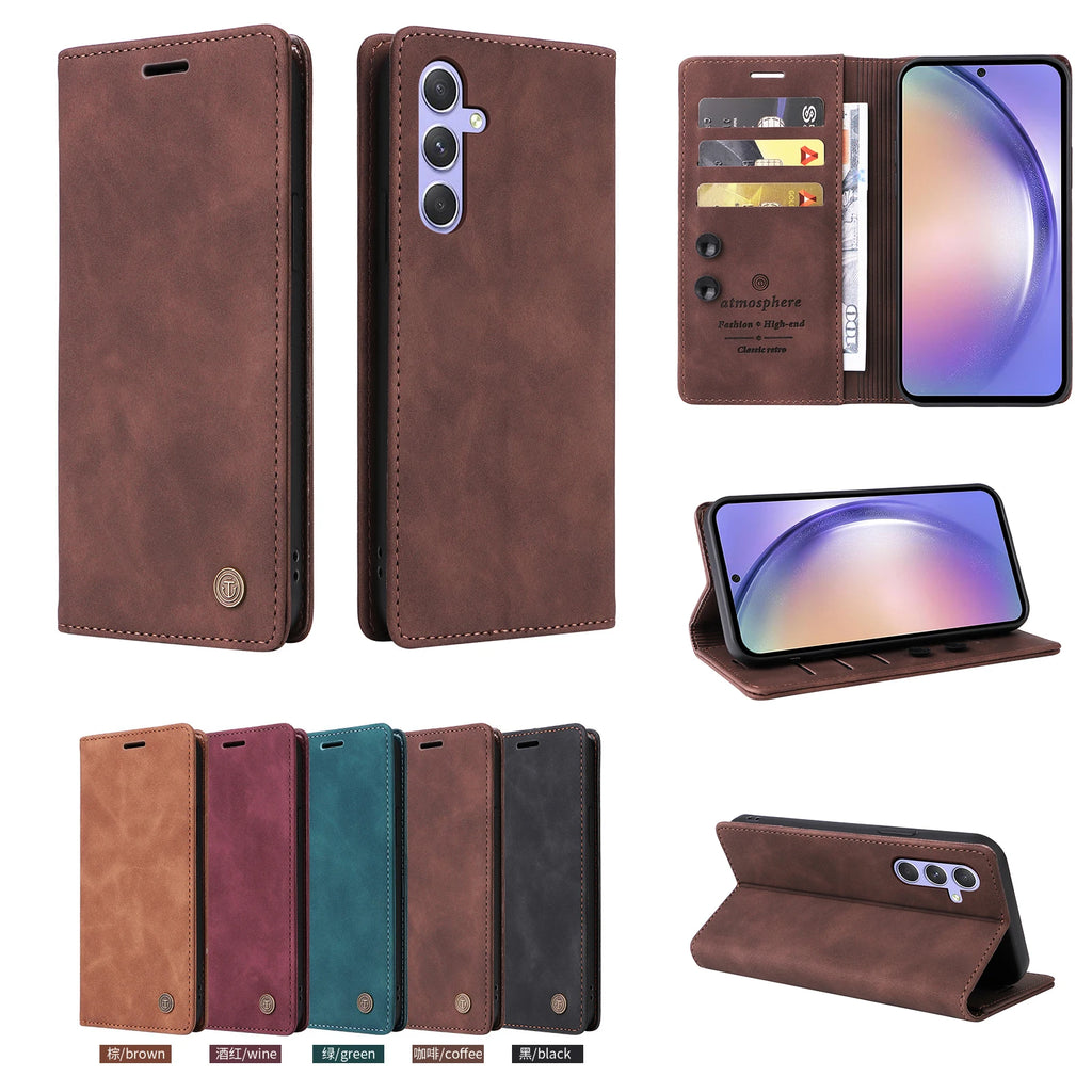 Luxury Leather Wallet Phone Case For Coque Samsung Galaxy A56 A36 A26 A16 A55 A35 A25 A15 A05 A05S A07 A17 Flip Book Cover Funda