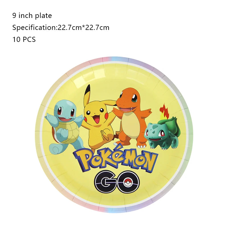 Pokemon Birthday Party Decoration New Pikachu Latex Foil Balloon Kids Disposable Tableware Event Supplies Backdrop Child Gift